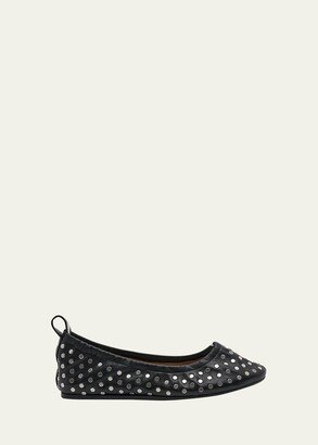 Belna Studded Leather Ballerina Flats