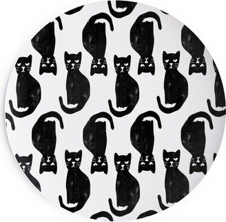 Salad Plates: Black Cat Salad Plate, Black