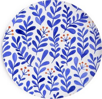 Salad Plates: Leaves - Blue Salad Plate, Blue