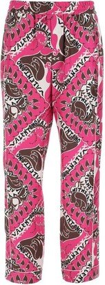 Abstract-Printed Straight Leg Pajama Trousers