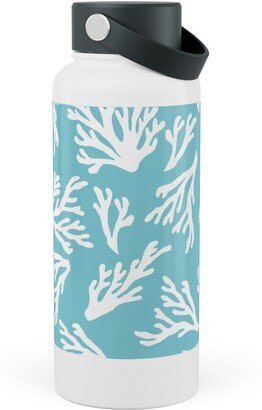 Photo Water Bottles: Coral - Turquoise Stainless Steel Wide Mouth Water Bottle, 30Oz, Wide Mouth, Blue