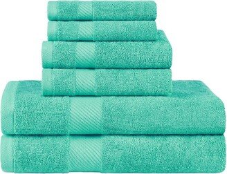 Solid Egyptian Cotton 6Pc Fast-Drying Absorbent Towel Set-AB