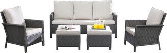GEROJO Weather-Resistant PE Wicker Sectional Sofa Set with High Density Cushions, Strong Frame for Outdoor Living
