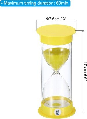 Unique Bargains 60 Min Sand Timer, Round w Plastic Cover, Count Down Sand Clock Glass