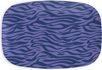 Serving Platters: Zebra Animal Print - Purple Serving Platter, Purple