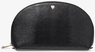 Black Madison Logo-embellished Zipped Grained-leather Cosmetic Case