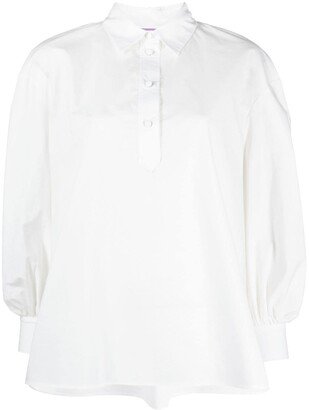 Poet-Sleeve Poplin Blouse