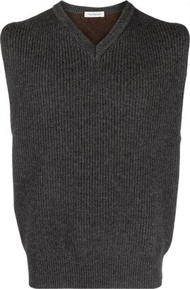 There Was One Two-Tone Ribbed-Knit Vest-AA