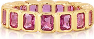 Bezel Emerald Ballier Ring- Pink- Gold