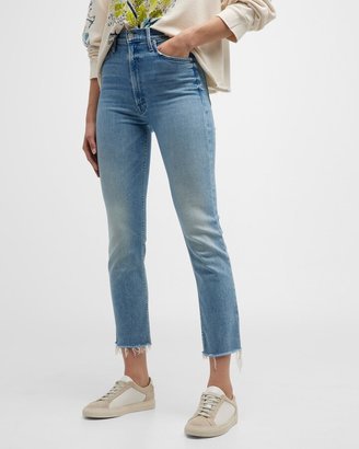 High Waisted Rider Ankle Fray Jeans