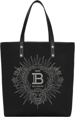 Varsity tote bag in monogram canvas and leather