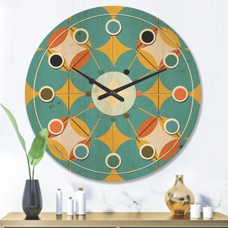 Designart 'Diamond Retro IV' Mid-Century Modern Wood Wall Clock