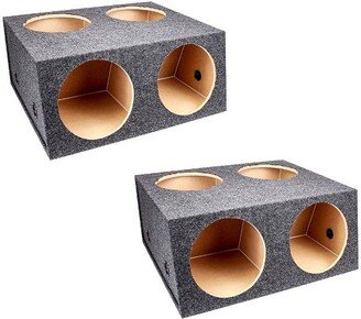 Qpower Q Power 4 Hole 12 Inch Sealed Divided Speaker Box Subwoofer Enclosure (2 Pack)