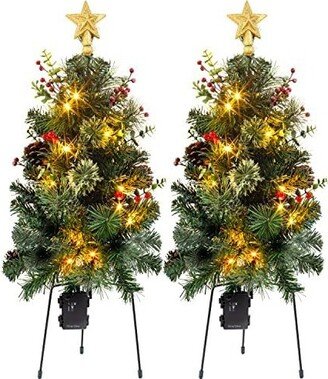 Joiedomi 24'' Pre-Lit Christmas Tree Pathway Lights 2 Packs