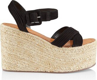 Blisse 120MM Suede Wedge Sandals