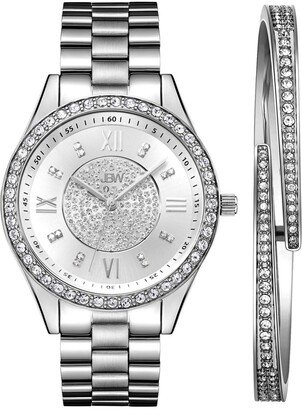 Women's Mondrian Jewelry Set Diamond (1/6 ct.t.w.) Stainless Steel Watch