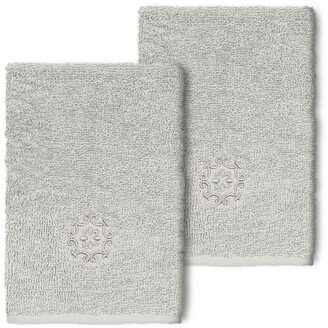 Alyssa Embellished Washcloth - Set of 2 - Light Gray