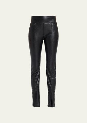 Patriottico Faux-Leather Split-Cuff Skinny Pants