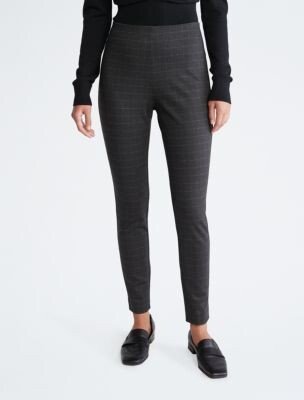 Grid Ponte Skinny Pants