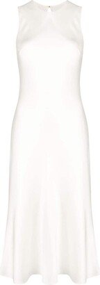 Sleeveless Flared Silk Midi Dress