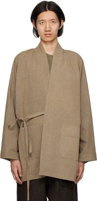 Khaki Self-Tie Blazer