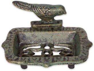 Accent Plus Cast Iron Soap Dish - Bird - Bronze - 5.6 x 4.3 x 2.9