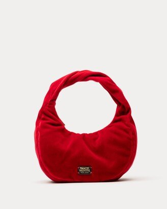 Cece Small Hobo Velvet Cranberry