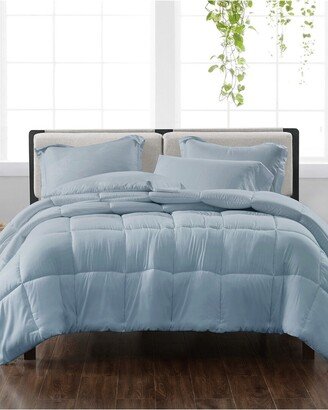 Solid Blue 3Pc Comforter Set