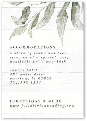 Enclosure Cards: Stamped Leaf Wedding Enclosure Card, Beige, Matte, Signature Smooth Cardstock, Square