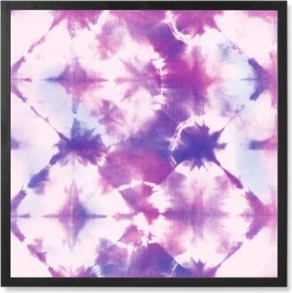 Photo Tiles: Tie-Dye - Purple And Pink Photo Tile, Black, Framed, 8X8, Purple