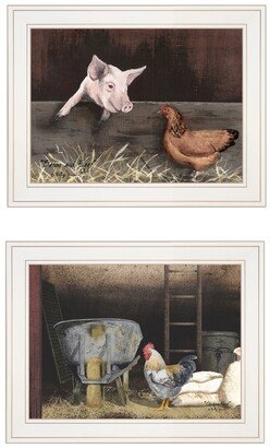 Bacon Eggs 2-Piece Vignette by Billy Jacobs, White Frame, 19