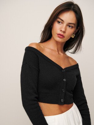 Millie Cashmere Off The Shoulder Cardigan-AA