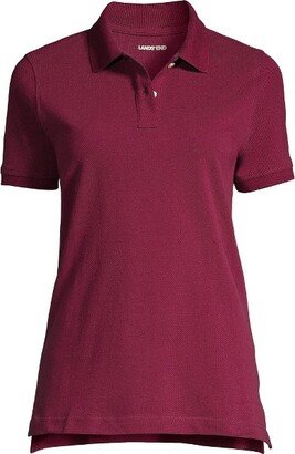 School Uniform Women's Short Sleeve Mesh Polo Shirt - Large - Burgundy