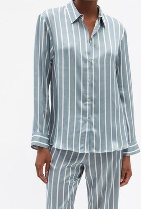 London Striped Sandwashed-silk Pyjama Shirt