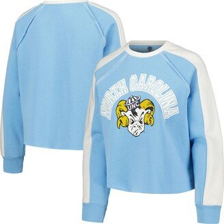 Women's Gameday Couture Carolina Blue North Carolina Tar Heels Blindside RaglanÂ Cropped Pullover Sweatshirt