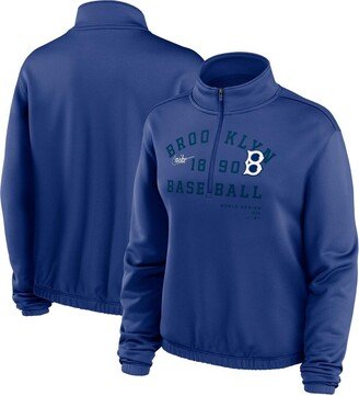 Women's Royal Brooklyn Dodgers Rewind Splice Half-Zip Sweatshirt