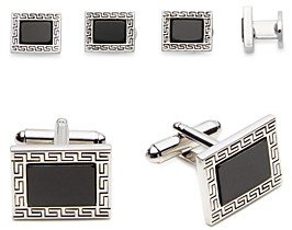 Greek Key Stud & Cufflinks Set