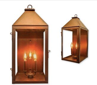 Huron Lantern Pendant Light Fixture Rustic Outdoor Copper Vintage Antique Modern Individually Handcrafted For Excellence