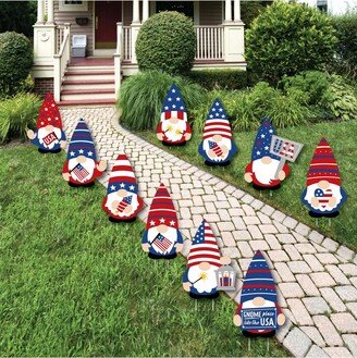 Big Dot Of Happiness Patriotic Gnomes - Lawn Decor - Outdoor Party Yard Decor - 10 Pc