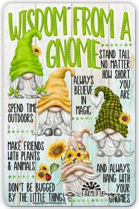 Wisdom From A Gnome - Green & Yellow With Sunflowers Gnomes 8