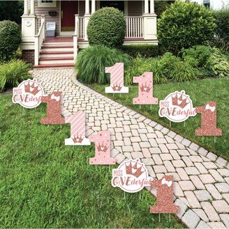 Big Dot Of Happiness 1st Birthday Little Miss Onederful - One Lawn Decor - Outdoor Yard Decor 10 Pc