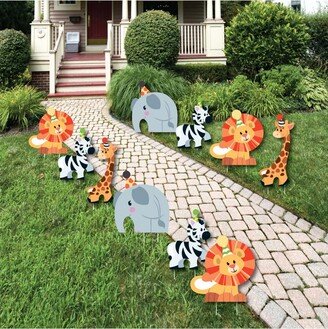 Big Dot Of Happiness Jungle Party Animals - Lawn Decor - Outdoor Safari Party Yard Decor - 10 Pc