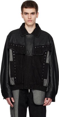 Black Paneled Denim Jacket