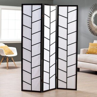 Roundhill Furniture Black 3-Panel Climbing Screen Room Divider