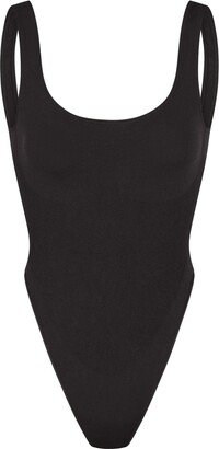 Recycled Nylon High Cut Bodysuit | Onyx
