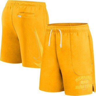 Men's Gold Milwaukee Brewers Statement Ball Game Shorts