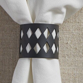 Harlequin Napkin Ring Set of 4 - Black