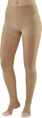 Ames Walker AW Style 268 Women's Signature Sheers 20-30 mmHg Compression Open Toe Pantyhose Silky Nude Medium