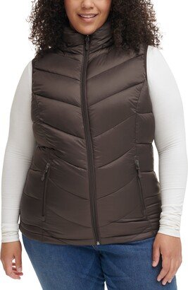 Women's Plus Size Packable Hooded Puffer Vest, Created for Macy's