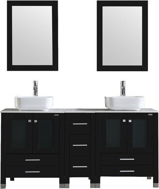 Tatayosi Double Sink Bathroom Vanity Set with Free Mirror